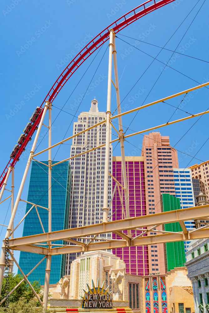 Nevada, Las Vegas, New York New York Hotel, roller coaster ride Stock Photo  - Alamy