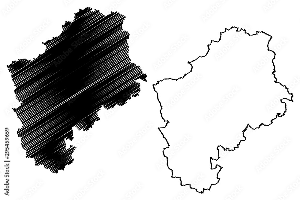Sliven Province (Republic of Bulgaria, Provinces of Bulgaria) map vector illustration, scribble sketch Sliven map