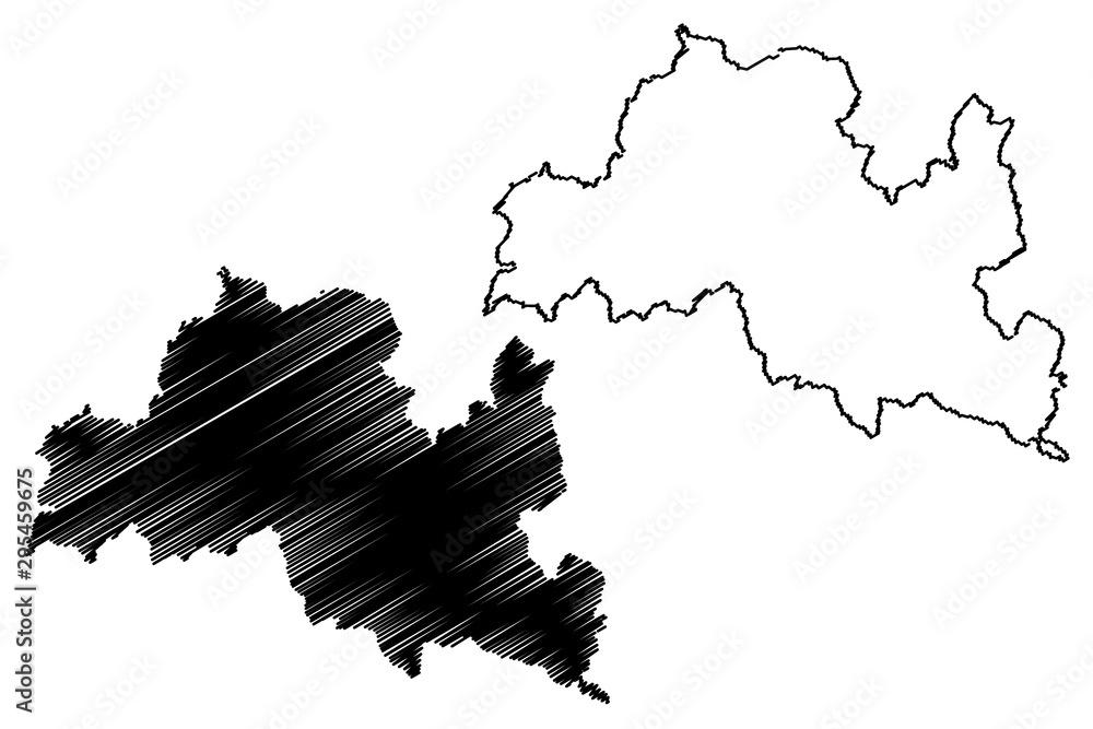 Smolyan Province (Republic of Bulgaria, Provinces of Bulgaria) map vector illustration, scribble sketch Smolyan map