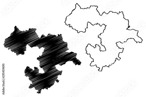 Sofia Province (Republic of Bulgaria, Provinces of Bulgaria) map vector illustration, scribble sketch Sofia oblast map