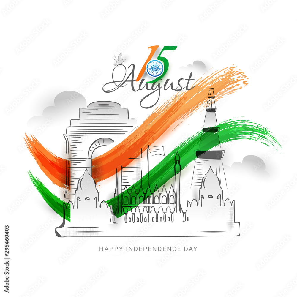 Happy independence day collection hand draw Vector Image-nextbuild.com.vn