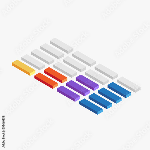 3D growing infographic graph element.