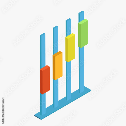 Modern style growing infographic graph element in 3d style.
