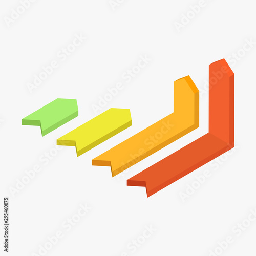 3D colorful arrow infographic graph.
