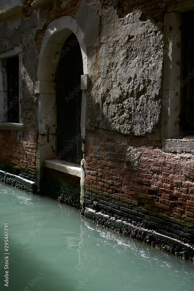 Venice / Italy - September 29th 2019: Water levels in the street of Venice Venice / Italy - September 29th 2019: Water levels in the street of Venice