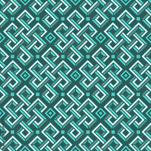 Celtic knot vector 3d seamless pattern of rectangular shapes