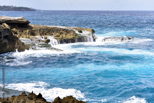 Devil's Tears is a rocky outcrop with large crashing waves which is located in Nusa Lembongan Island, Bali, Indonesia