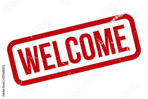 Welcome Grunge Rubber Stamp On White Background
