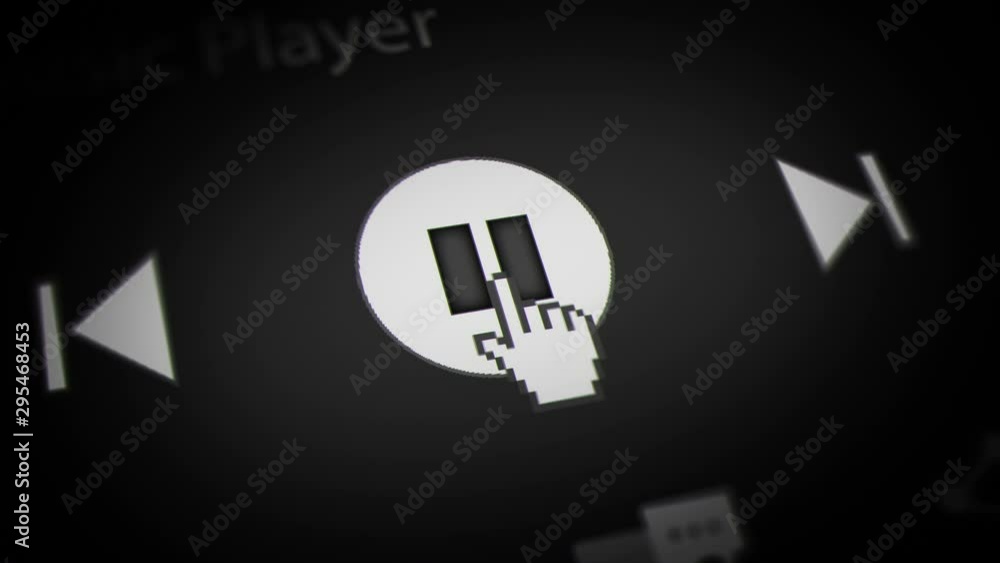 Mouse Cursor Clicking Play-Pause Button on Movie/Music Player Panel 素材庫 ...