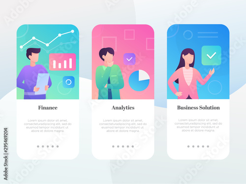 business app onboarding screen set