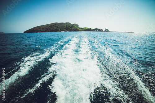 On the ship. Adriatic Sea. Vacation. Excursion to the island