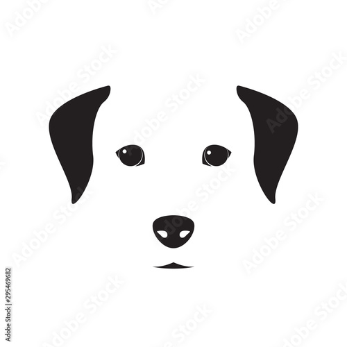 Cute dog simple design for emblem, logo, etc. Vector dog illustration.