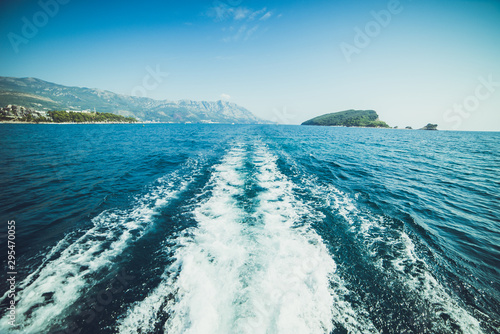 On the ship. Adriatic Sea. Vacation. Excursion to the island