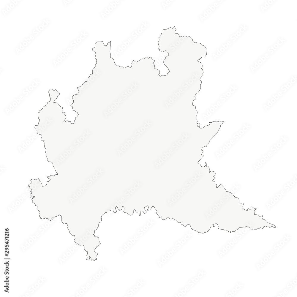 Vector Map of Lombardy, Italy