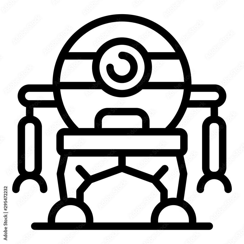 One eye robot icon. Outline one eye robot vector icon for web design isolated on white background One eye robot icon. Outline one eye robot vector icon for web design isolated on white background