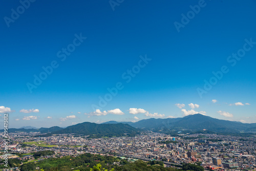 天拝山から見た福岡の景色