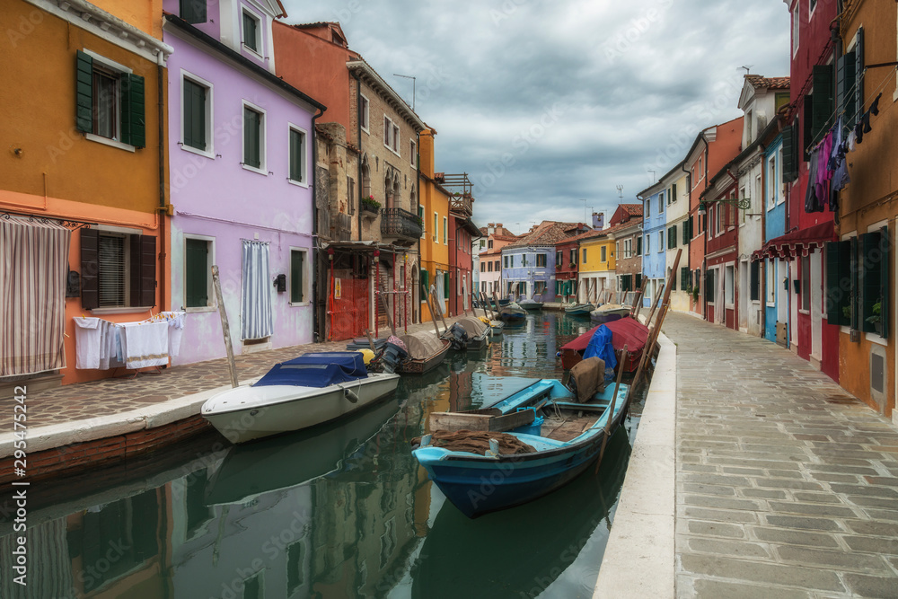Colourful houses on Burano island. Venice, Italy.