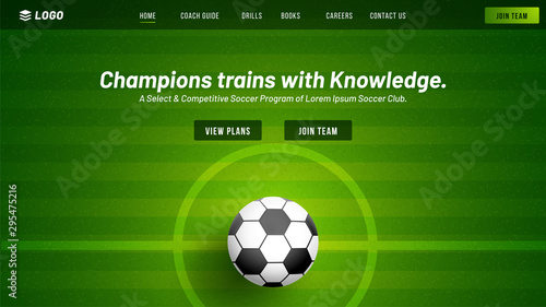 Website or mobile apps landing page design for Soccer tournament.