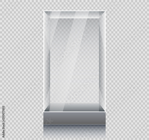 Empty transparent glass cube