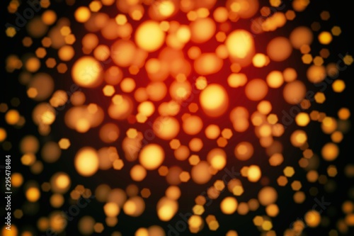 Abstract Golden Polygon Bokeh Background.