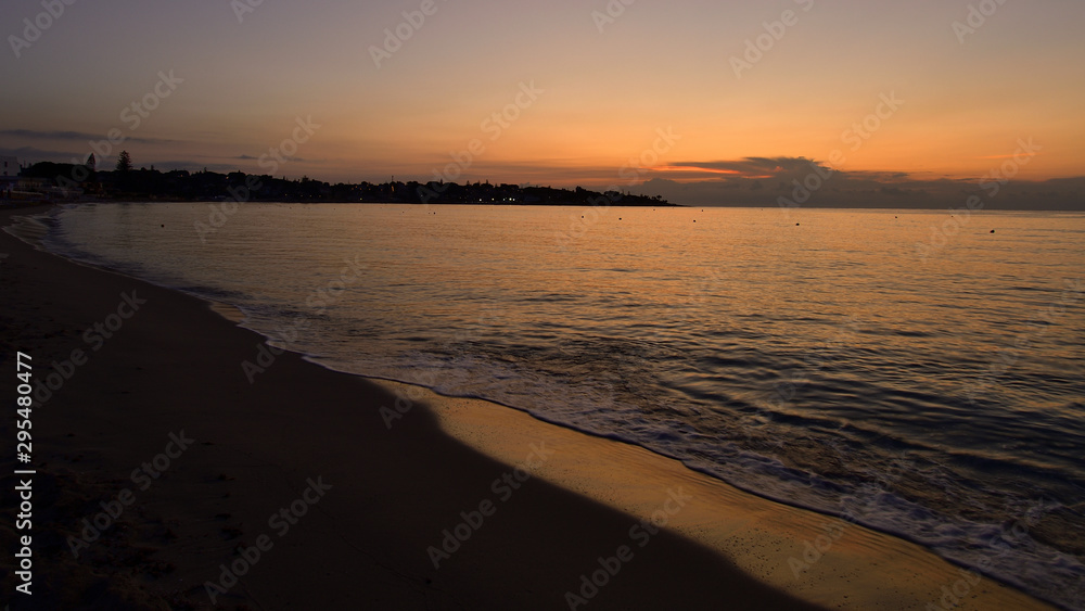 Sunset seascape in Fontane Bianche, Sicily