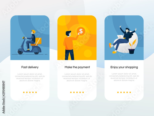 online shopping onboarding screen design template