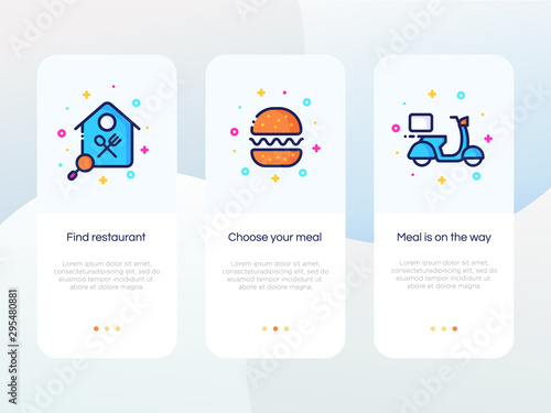 online restaurant app onboarding screen set