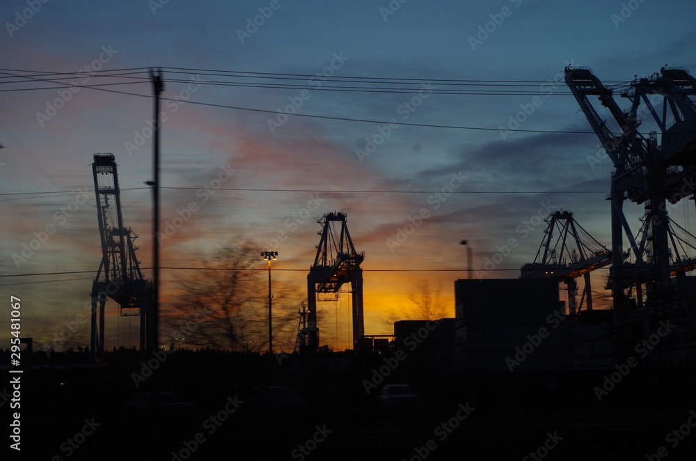 shipyard sunset