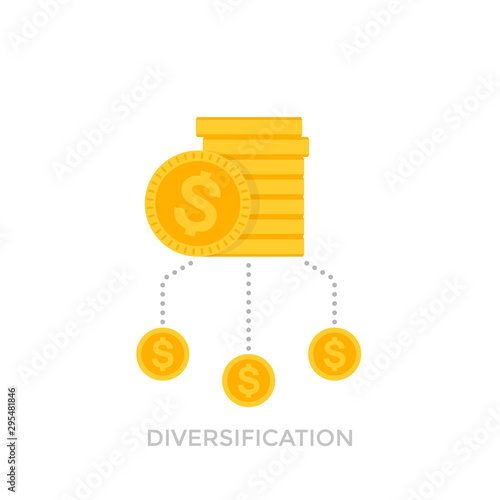 Financial diversification vector icon