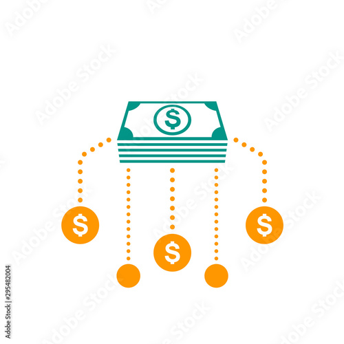 Financial assets diversification, interest return, income, investments icon