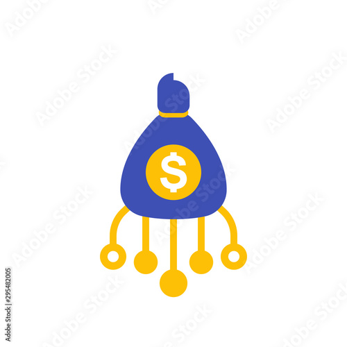 Financial assets diversification, interest return, investments icon