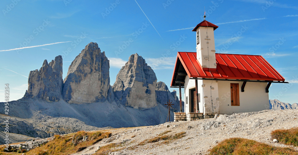 Chapel in the Italian Dolomites Chapel in the Italian Dolomites