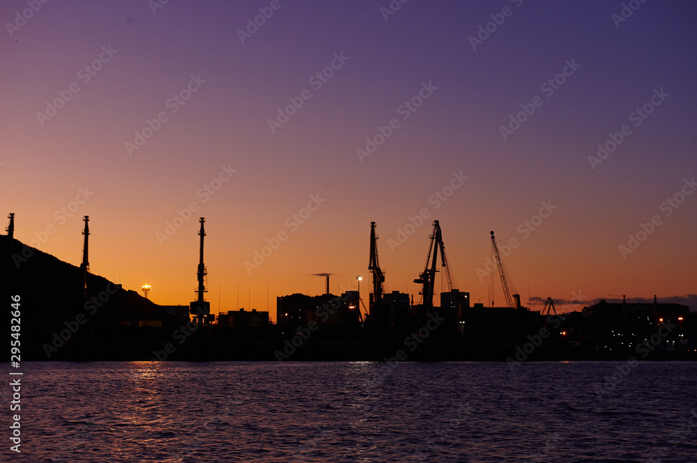 Beautiful view of the city of Vladivostok at night