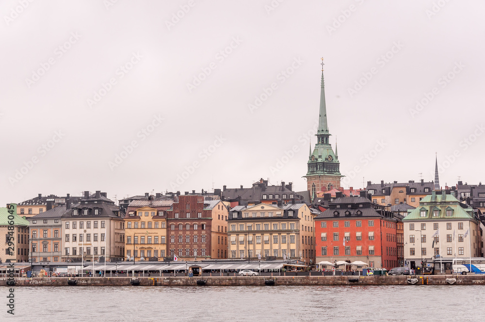 Stockholm Gamla Stan panorama Sweden cloudy old town cityscape landscape landmark