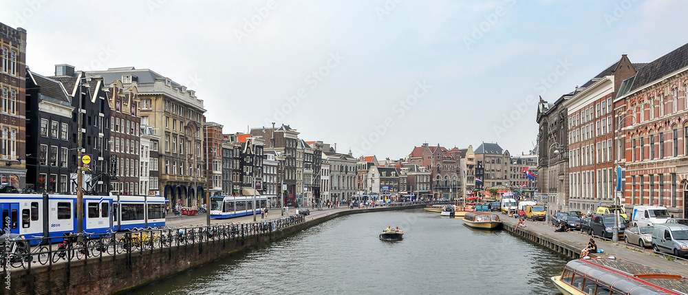 Amsterdam cityscape Grand Canal city bicycle Netherlands