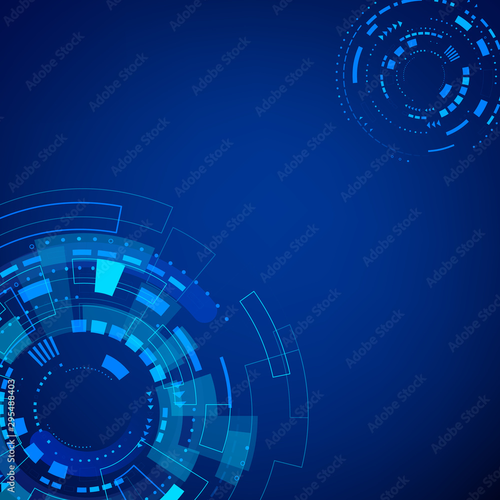 Obraz premium Futuristic Technology Pattern. Blue Abstract Digital Background. Vector illustration