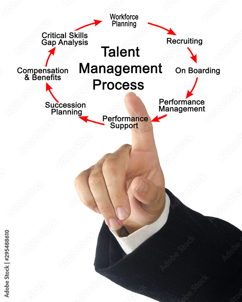 Man Presenting Talent Management Process Man Presenting Talent Management Process