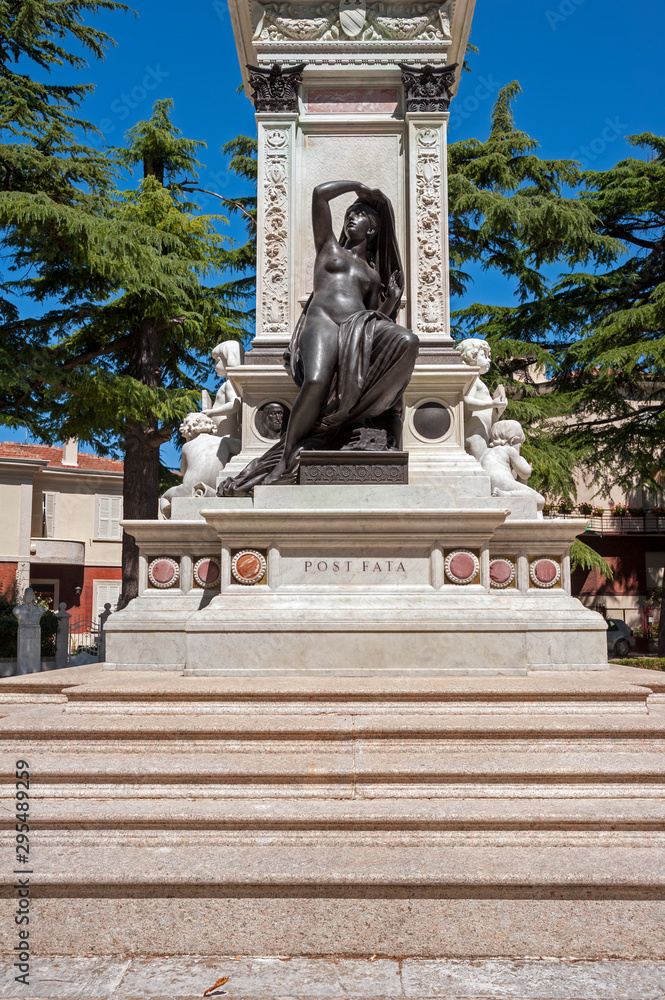 Raphael in Urbino. Statue of Raffael in Urbino in Italy.