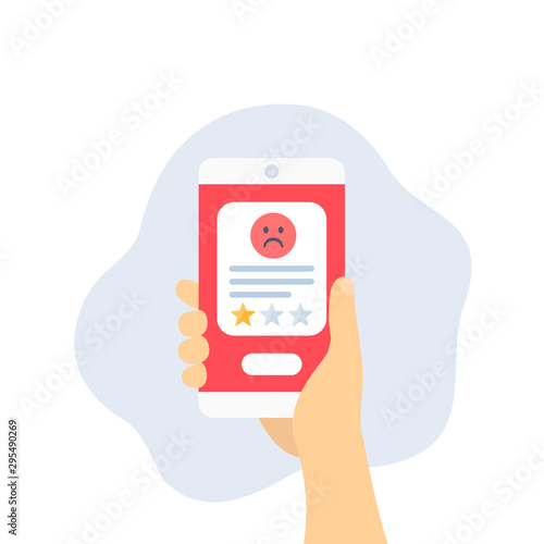 bad review icon with phone