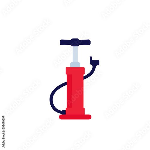 Bicycle pump icon, flat vector