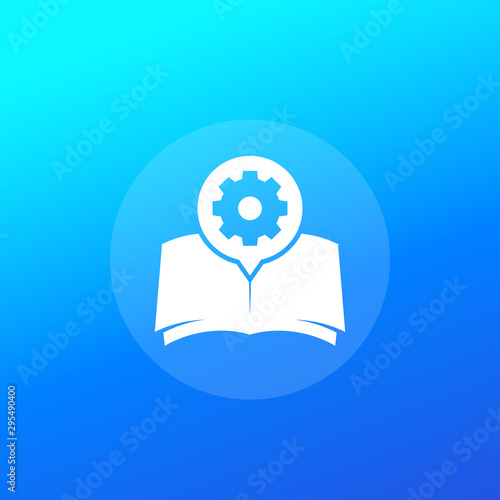 manual, instruction or user guide vector icon