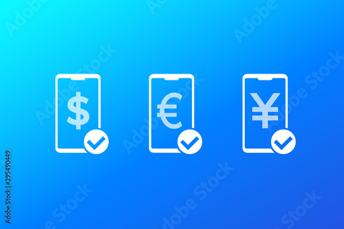 received payments, money icons, vector