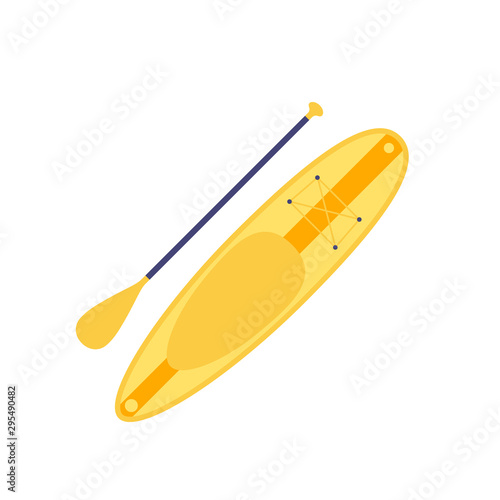 SUP board and paddle isolated on white