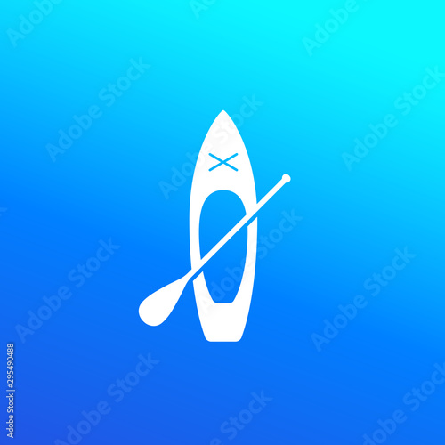 SUP board, paddleboard vector icon