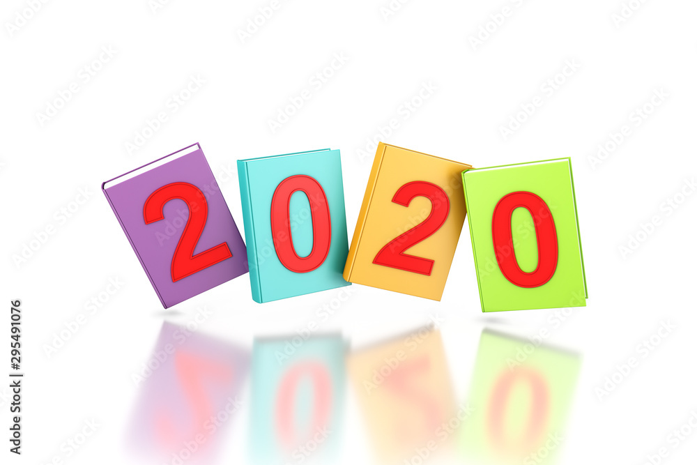 New year 2020 with Text books - 3d Rendering Image New year 2020 with Text books - 3d Rendering Image