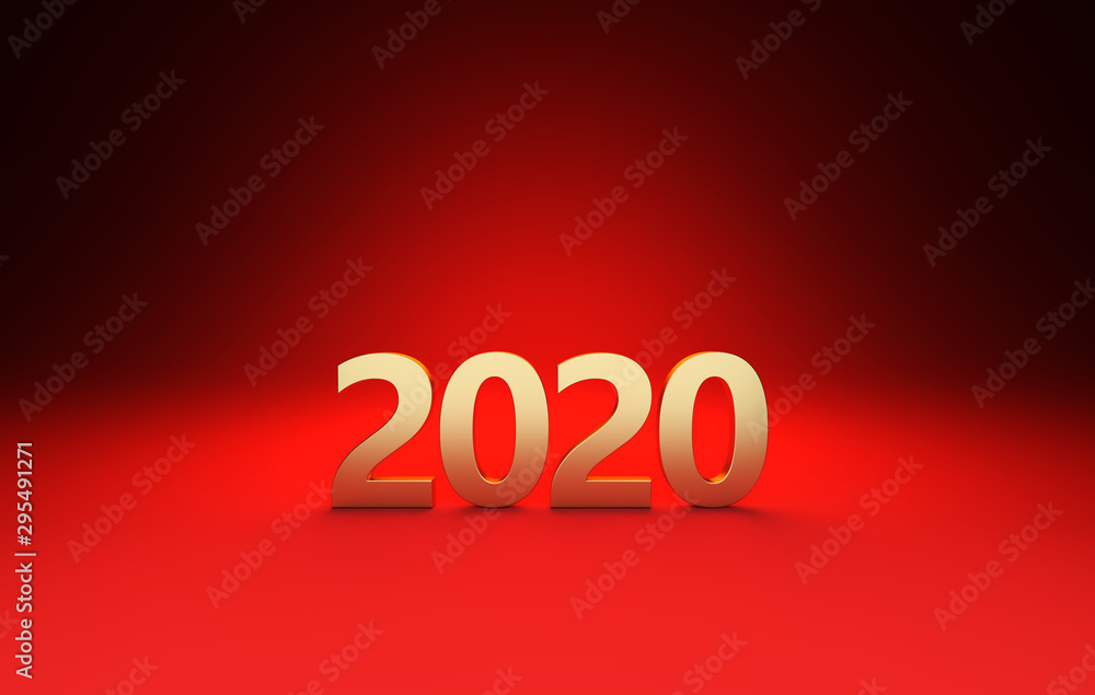 New Year 2020 Creative Design Concept - 3D Rendered Image New Year 2020 Creative Design Concept - 3D Rendered Image