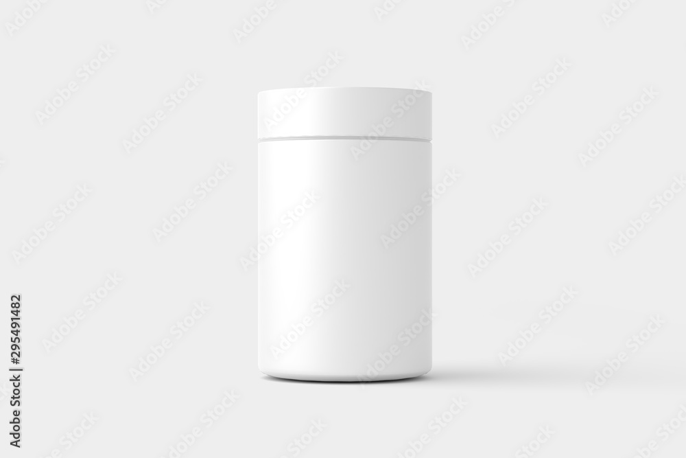 Supplement Bottle Jar Packaging White Mockup - obrazy, fototapety, plakaty 
