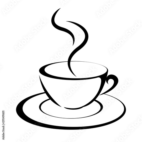 Vector drawn coffee. Isolated on white background.
