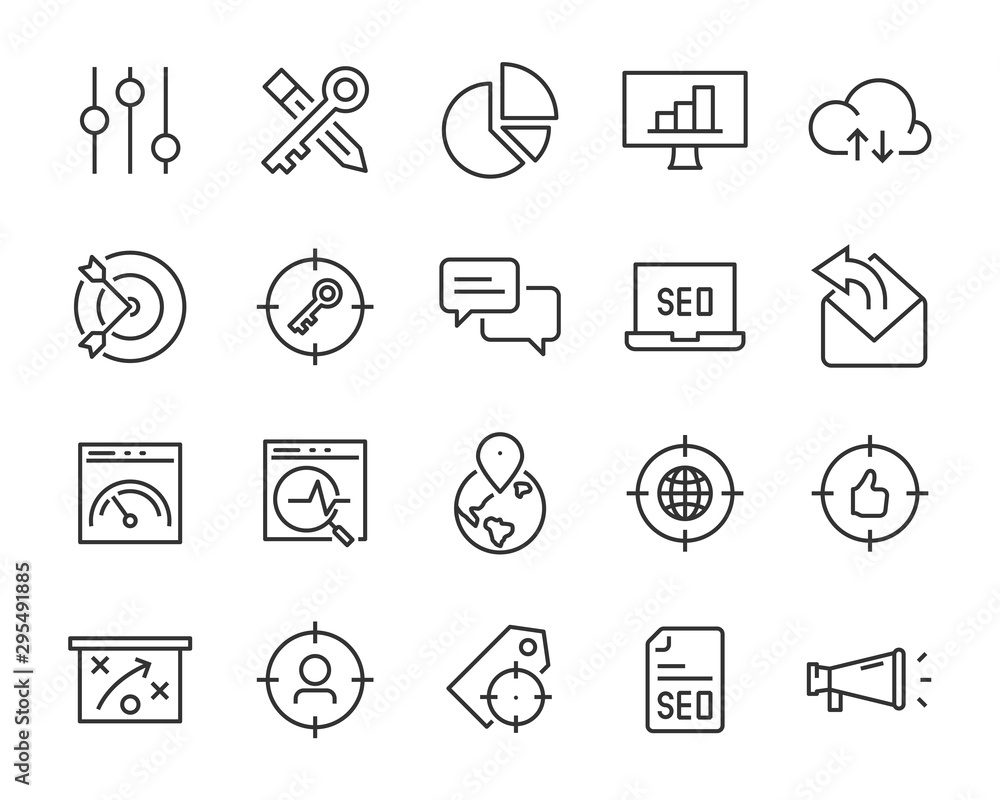 set of seo icons, web, marketing, mail, internet set of seo icons, web, marketing, mail, internet