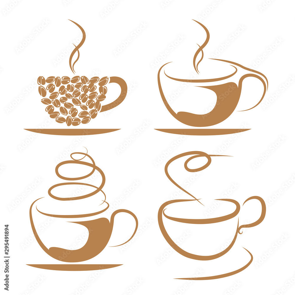 Vector drawn coffee. Isolated on white background. Vector drawn coffee. Isolated on white background.